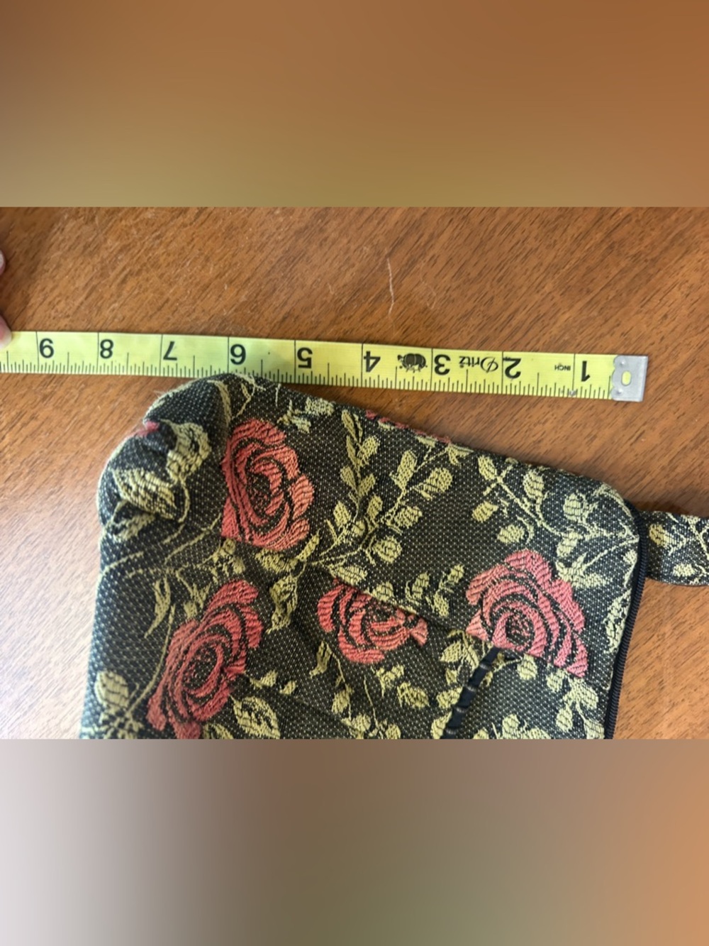 Maruca Design Boulder CO Handmade Tapestry Pleated Shoulder Bag - Vintage Rose - Picture 9 of 9